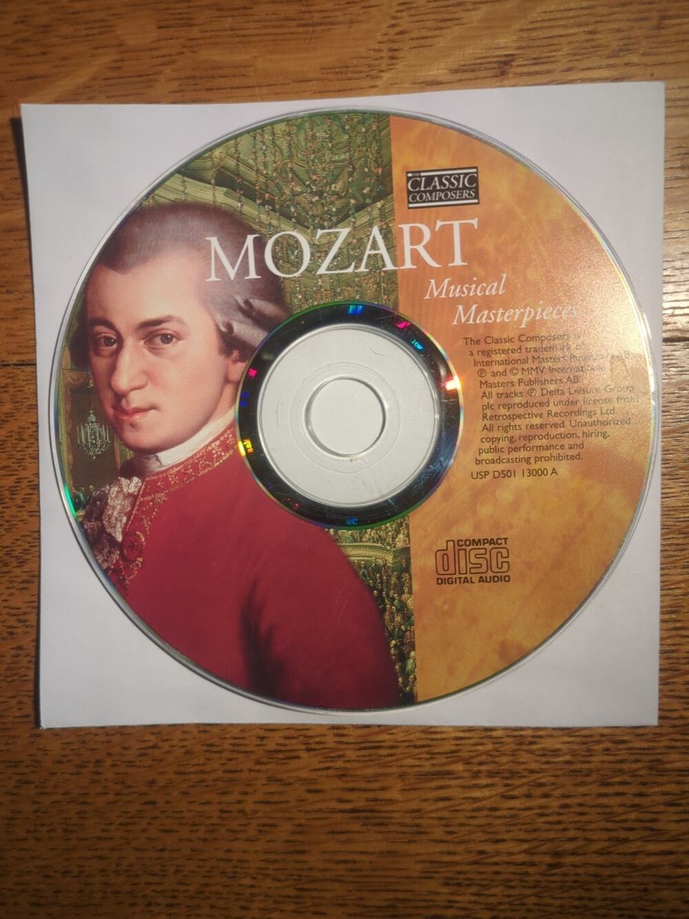 Mozart Musical Masterpieces CD Classic Composers Disc Only